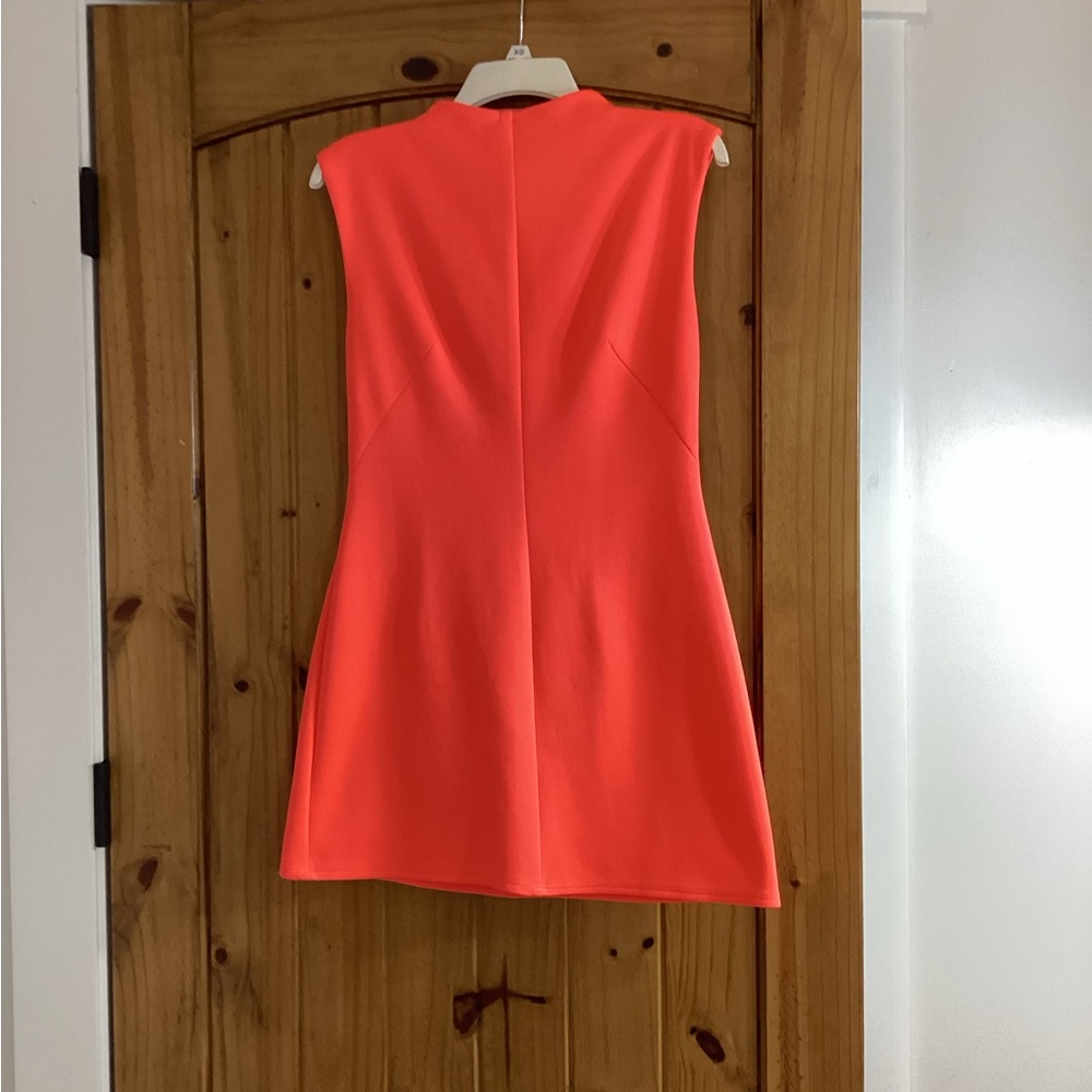 Accidentally In Love Sleeveless Coral-Orange Shift Dress